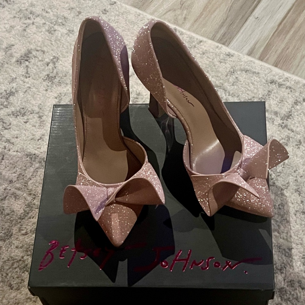 Betsey Johnson Pink Bow Stiletto Heels